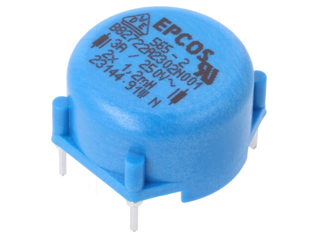 Smoorspoel: common mode; THT; 1,2mH; 3A; 56mΩ; ±30%; horizontaal Smoorspoel: common mode; THT; 1,2mH; 3A; 56mΩ; ±30%; horizontaal